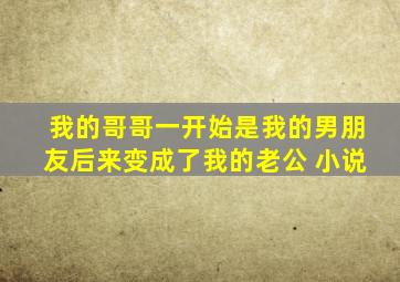 我的哥哥一开始是我的男朋友后来变成了我的老公 小说